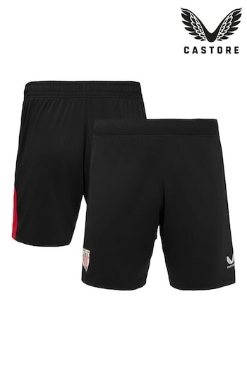 Castore Black Athletic Bilbao Home shorts Colourblock 2024-25 (AM4408) | £38