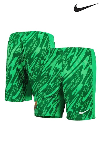 Nike Green Barcelona Stripes Goalkeeper Stadium Shorts 2024-25 (AM4423) | £45