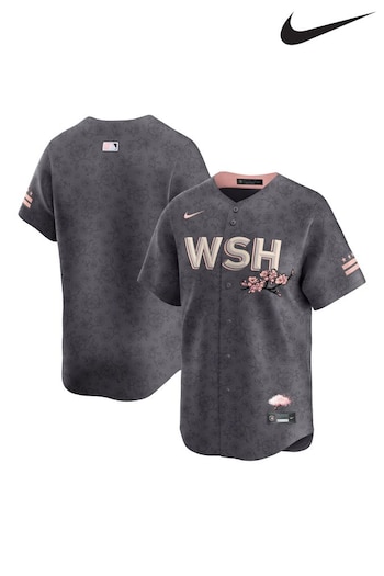 Nike Grey MLB Washington Nationals Limited City Connect 100% Cotton Jersey (AM4425) | £120