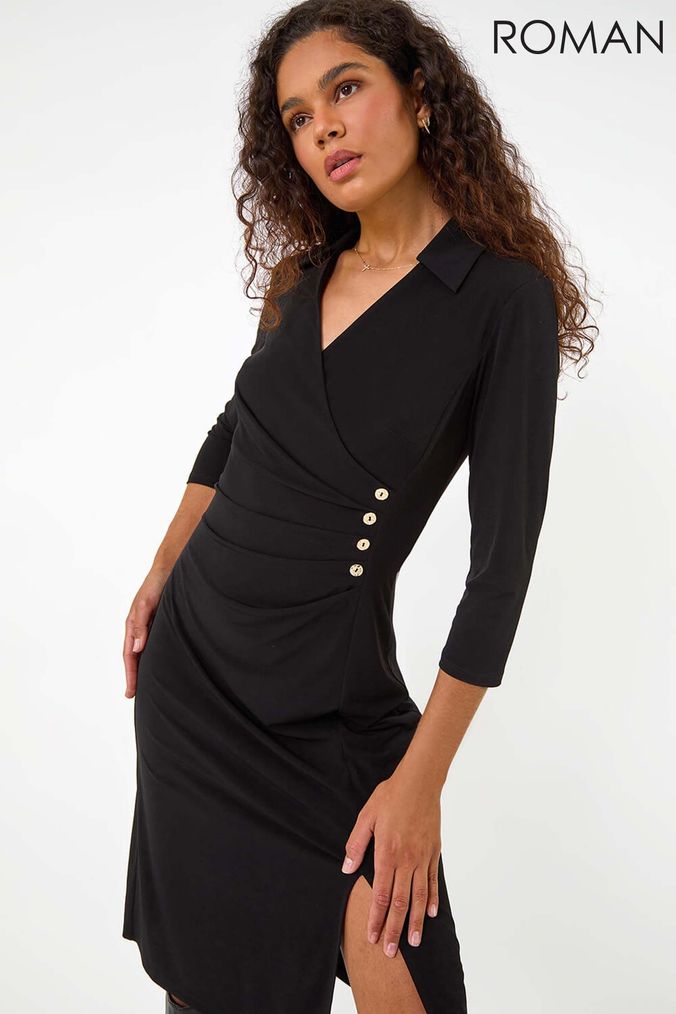 Next black wrap dress shop