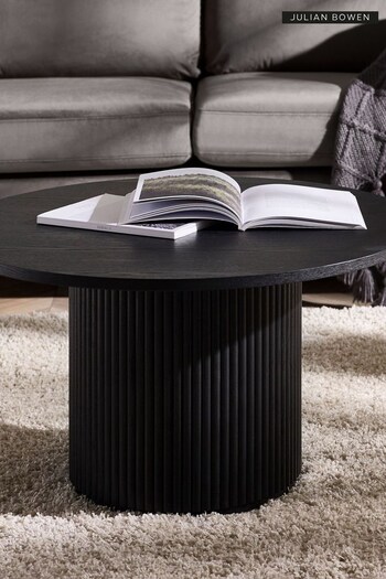 Julian Bowen Black Louis Fluted Round Coffee Table (AM4572) | £320