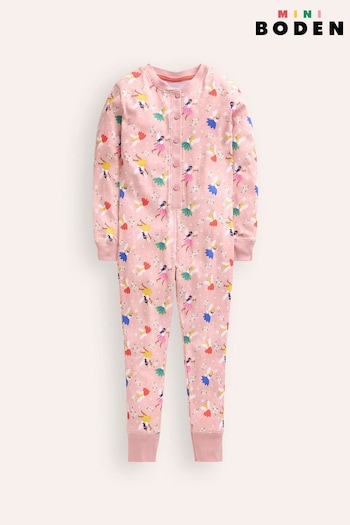 Boden Pink 100% Cotton Fairies Snug All-In-One Pyjamas (AM4642) | £23 - £27