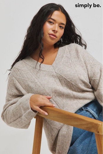 Simply Be Natural Cable Tunic jumper (AM4787) | £35