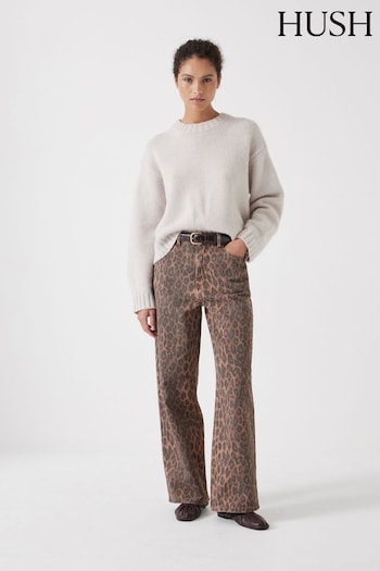 Hush Animal Leopard Wide Leg Jeans (AM4831) | £110