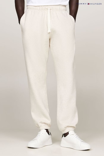 Tommy Hilfiger White Essential Fleece Joggers With Cuffs (AM4938) | £100