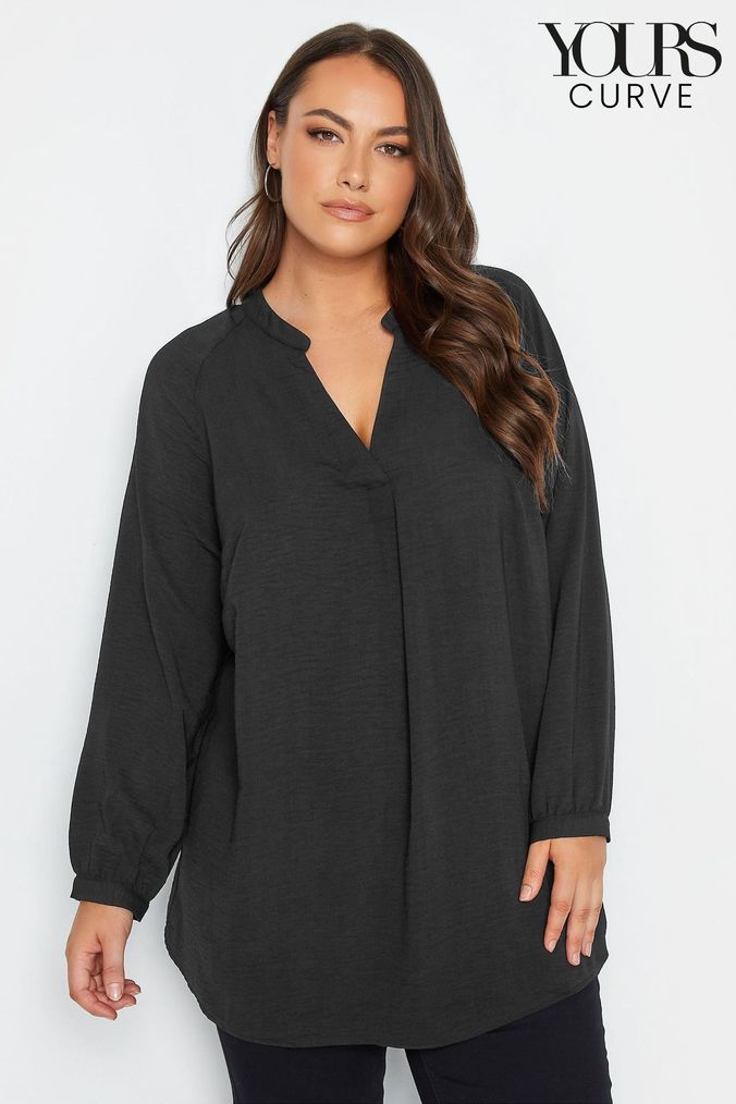 Plain black tunic top 2025