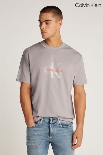 Calvin Klein Brown 100% Cotton Monologo T-Shirt (AM5515) | £35