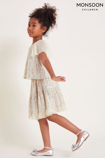 Monsoon Natural Adele Sequin Skirt (AM6009) | £32 - £36