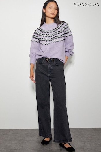 Monsoon Purple Fie Fair Isle Jumper (AM6381) | £69