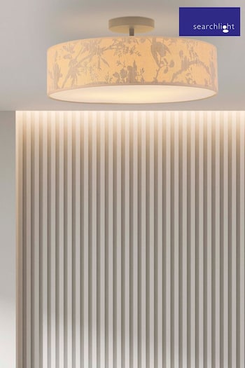 Searchlight Brown and White Natura 3 Light Flush Ceiling Light (AM6451) | £98