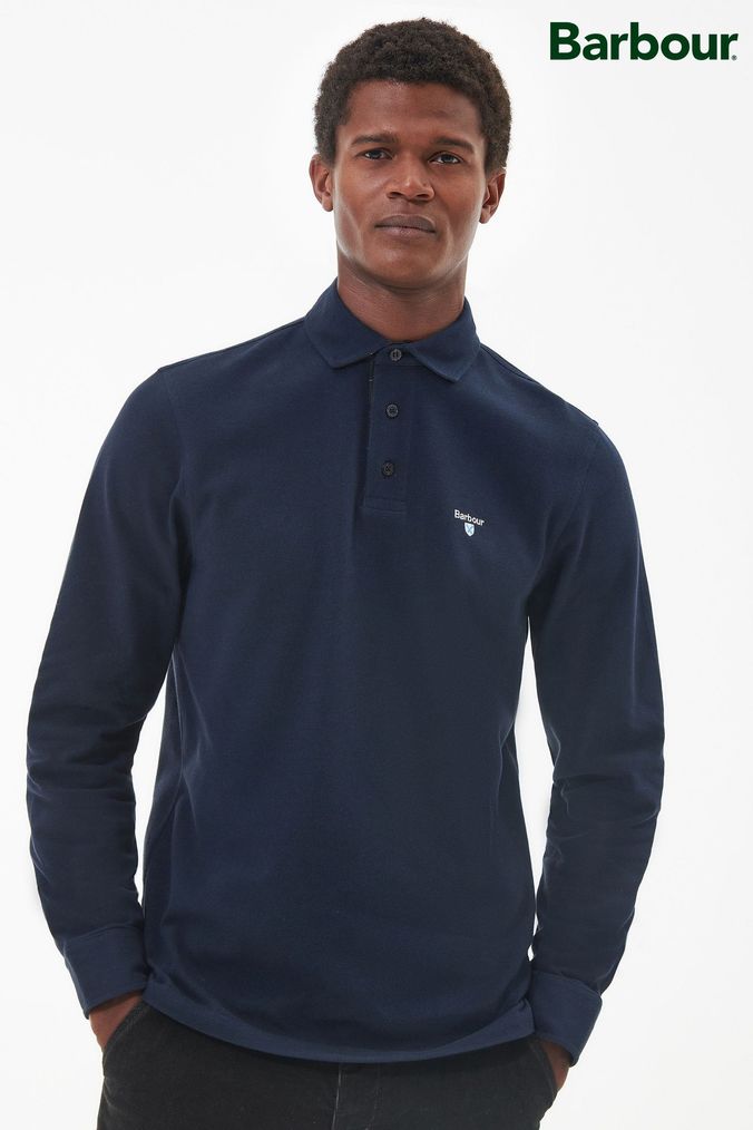 Buy Men s Barbour Polo Shirts Long Sleeve Tops Online Next UK
