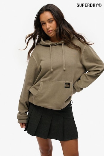 Superdry Brown Oversized Contrast Stitch 100% Organic Cotton Hoodie (AM8185) | £60