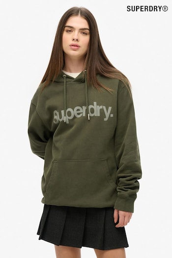 Superdry Green Oversized Core Logo City 100% Organic Cotton Hoodie (AM8199) | £60