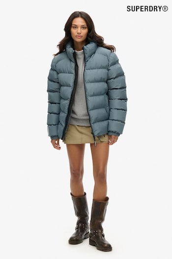 Superdry Blue Oversized Sports Puffer Jacket (AM8240) | £95