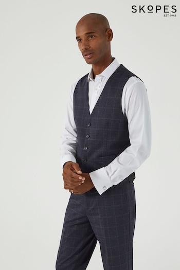 Skopes Grey Single Breasted Thoresby Ultimate Comfort Check Suit Waistcoat (AM8705) | £60