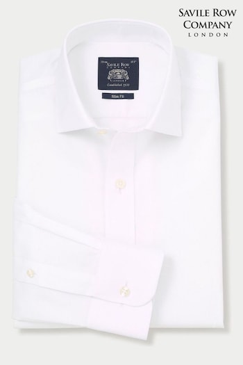 The Savile Row Company Blue 100% Cotton Twill Non-Iron Shirt (AM8880) | £60