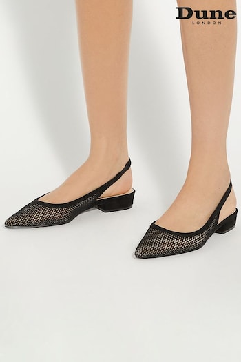 Dune London Black Connolly Mesh Slingback Flats (AM8966) | £90