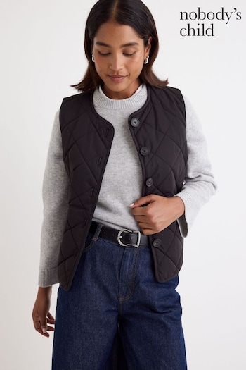 Nobodys Child Black Quilted Puffer Gilet (AM9244) | £89