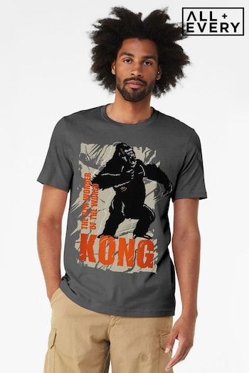 All + Every Grey King Kong Roaring The 8th Wonder Of The World Mens 100% Cotton T-Shirt (AM9416) | £25