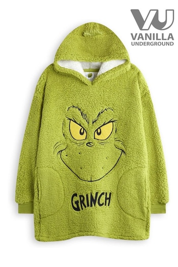 Vanilla Underground Green Kids Unisex The Grinch Blanket Hoodie (AM9622) | £27