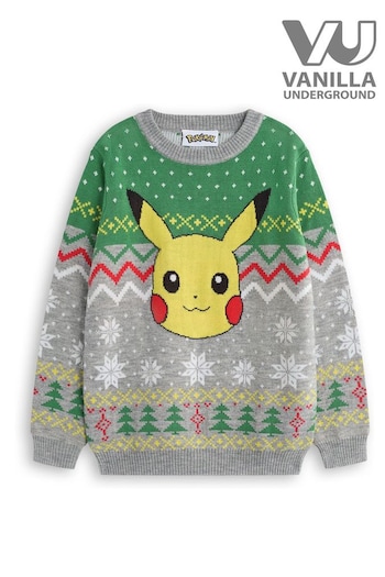 Vanilla Underground Grey Pokemon Character Christmas Jumpers (AN2949) | £30