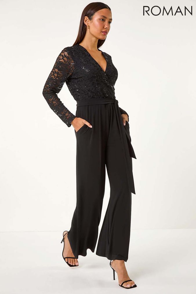 Buy Women s Jumpsuit Black Long Sleeve Jumpsuitsandplaysuits Online Next UK