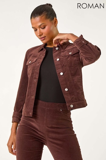 Roman Brown Corduroy Pocket Detail Stretch Jacket (AN4738) | £55