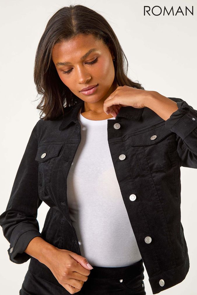 Buy Women s Black Short Denim Jackets Online Next UK