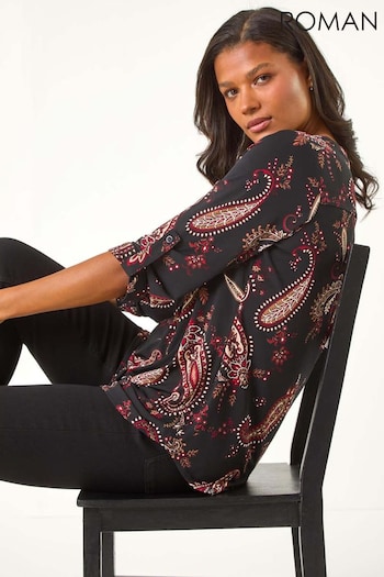 Roman Red Textured Paisley Print Shirt (AN4749) | £38