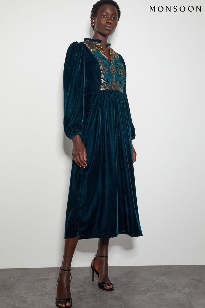 Buy Women s Green Monsoon Midi Dresses Online Next UK