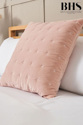 BHS Pink Cross Stitch Quilted Cushion (AN5824) | £22