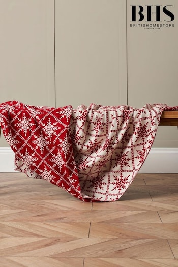 BHS Red Traditional Design Throw (AN5829) | £40