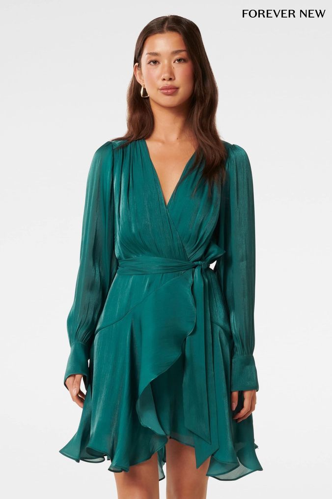 Myra tailored wrap front dress neutral store