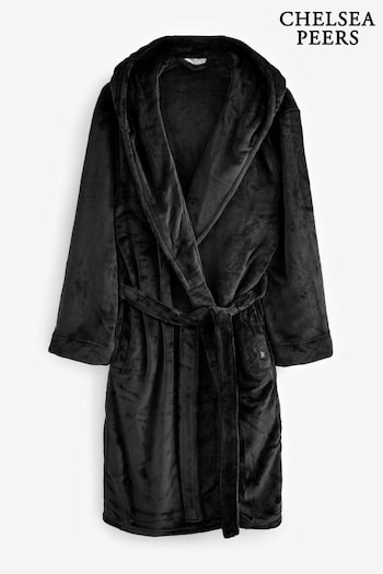 Chelsea Peers Black Fleece Dressing Gown (AN6117) | £60