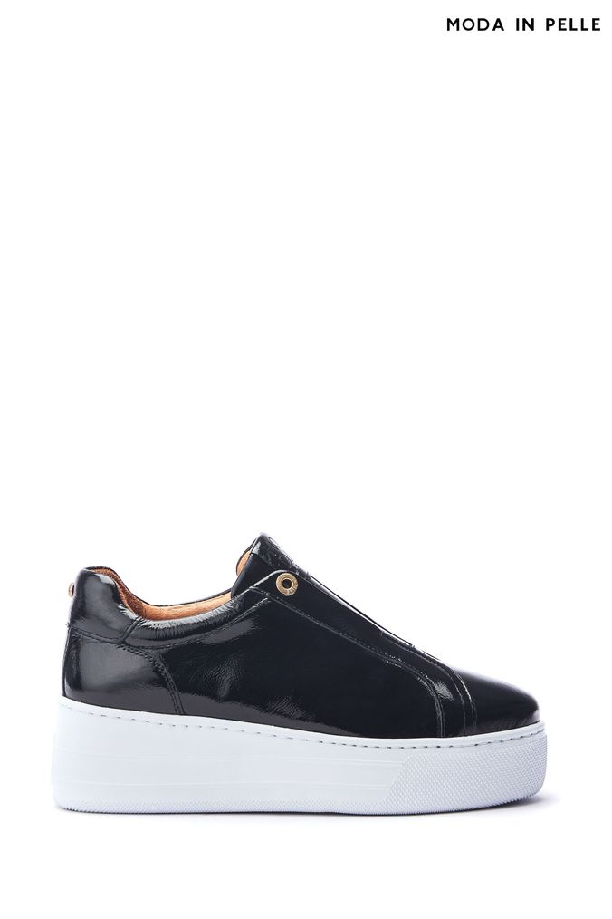 Moda in pelle black trainers cheap