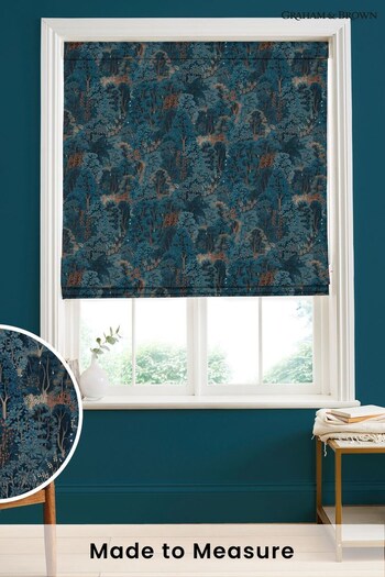 Graham & Brown Navy Blue New Eden Made to Measure Roman Blind (AN7254) | £99