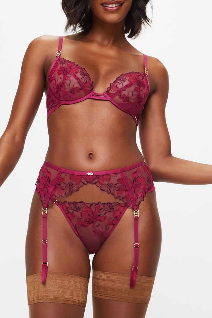 Pink suspenders belt clearance