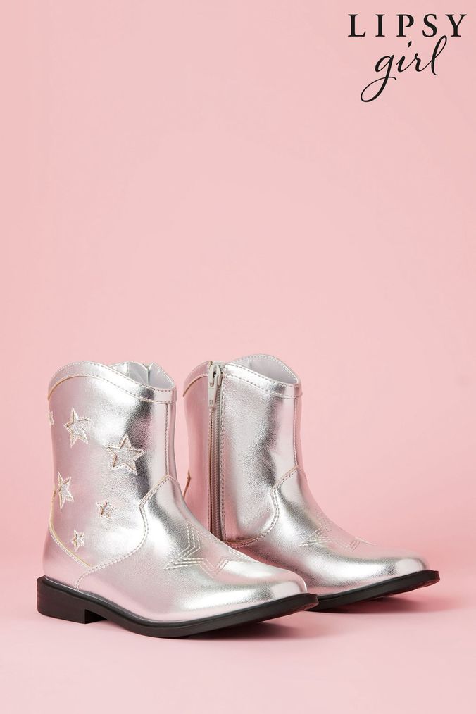 Silver girls boots outlet