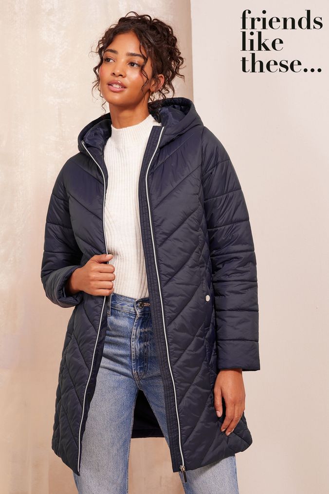 Womens Blue Hooded Coats Jackets Next Official Site
