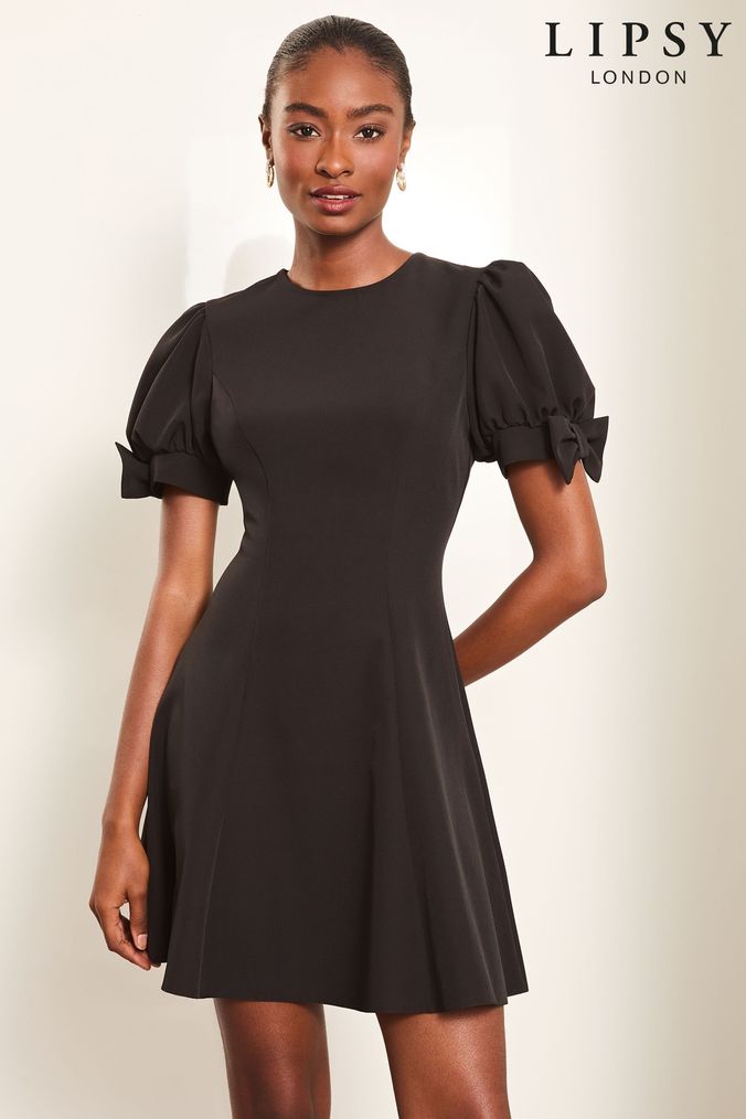 Buy Women s Black Skater Short Sleeve Dresses Online Next UK