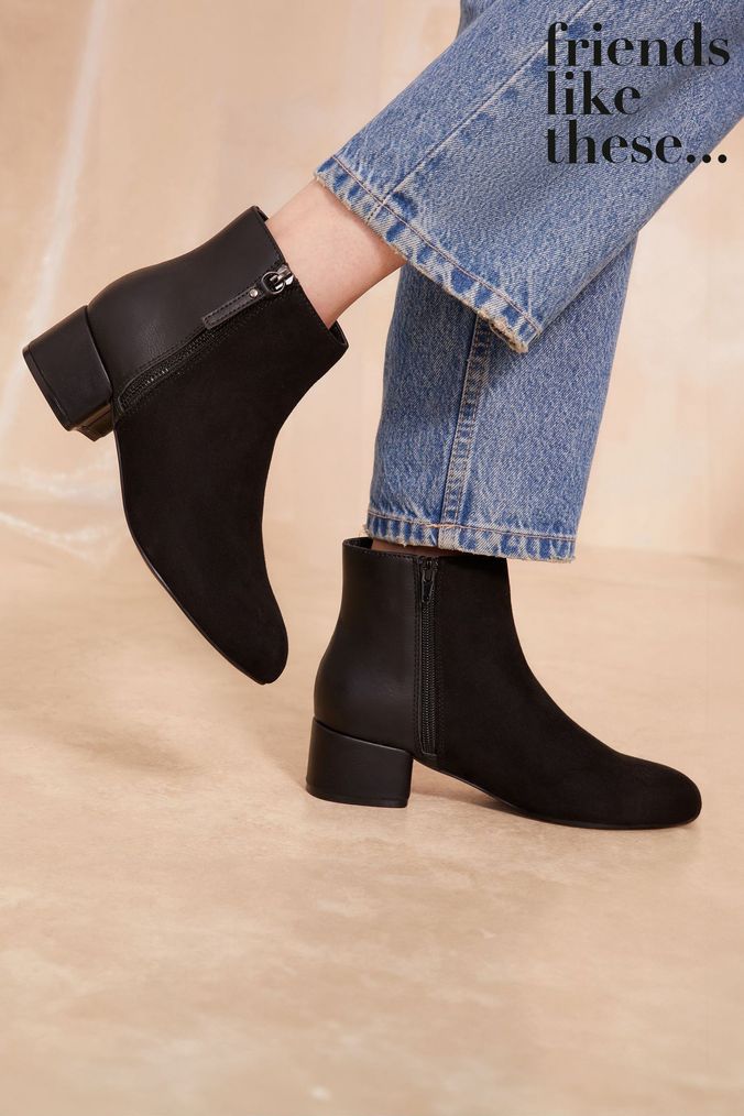 Next black suede boots deals