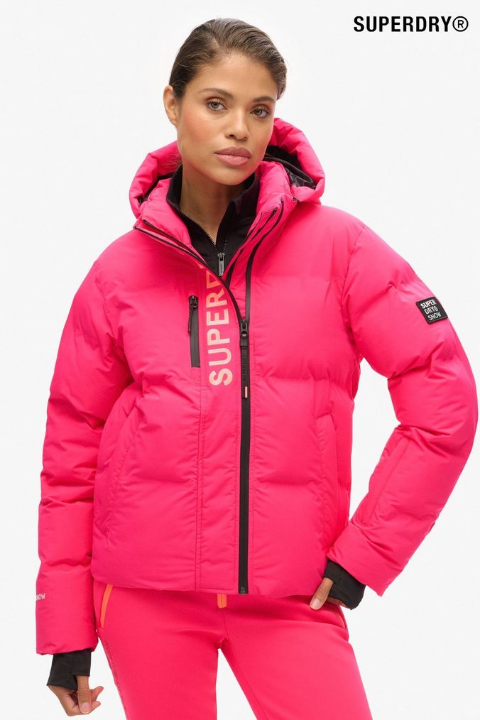 Pink superdry coat top