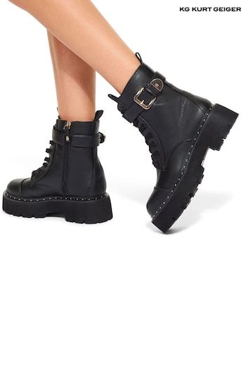 Kg Kurt Geiger Trick Black Lace Up Boots (AP0144) | £149