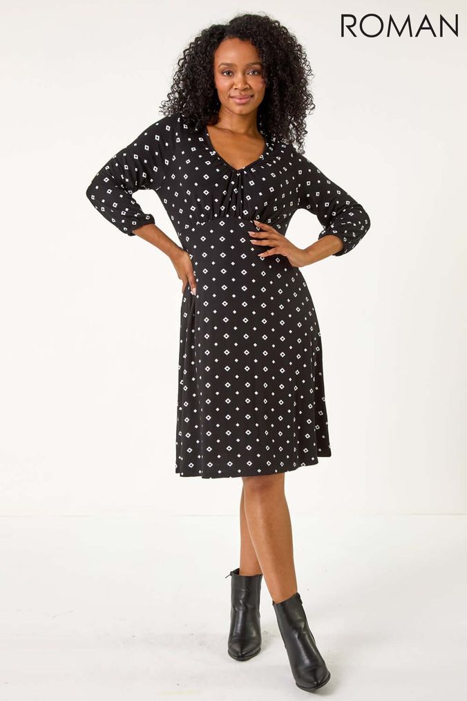Buy Women s Black Roman Spots Dresses Online Next UK