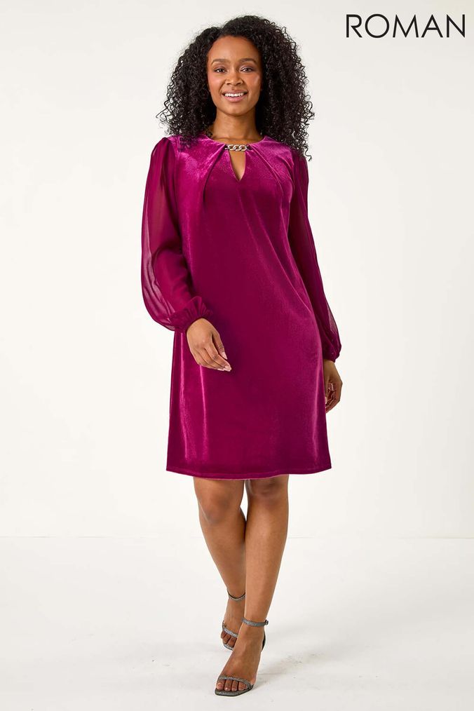 Pink velvet dress top