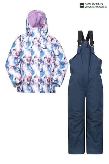 Mountain Warehouse Purple Polar Zone Kids Snow Jacket Jogges Set (AP1603) | £50