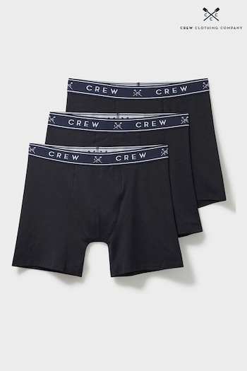 Crew Clothing Company Jersey Black Boxers 3 Pack (AP1933) | £32