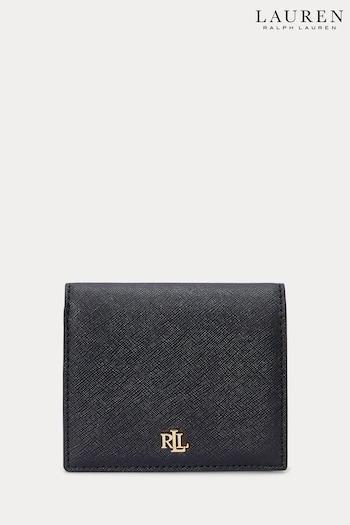 Lauren Ralph Lauren Crosshatch Leather Compact Black Purse (AP2461) | £99