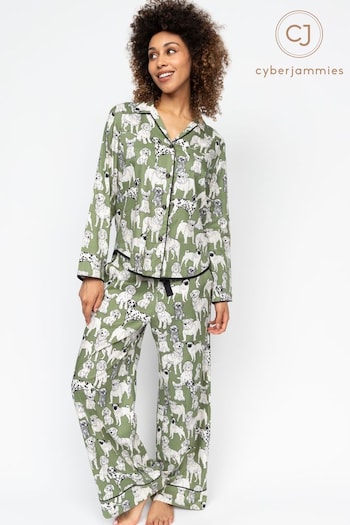 Cyberjammies Green Dog Print Pyjamas Set (AP4425) | £52