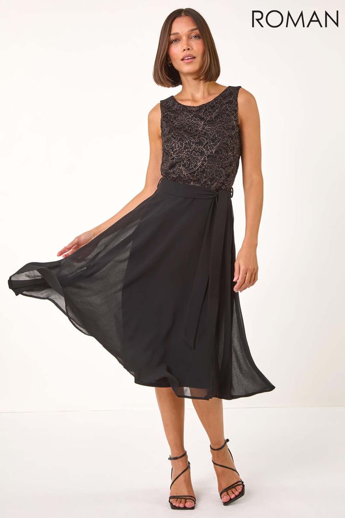 Buy Women s Dresses Belted Lace Sleeveless Online Next UK